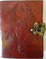 Moon Goddess leather blank book with latch 5 x 7